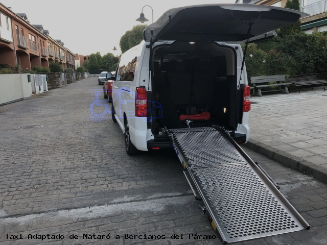 Taxi accesible de Bercianos del Páramo a Mataró
